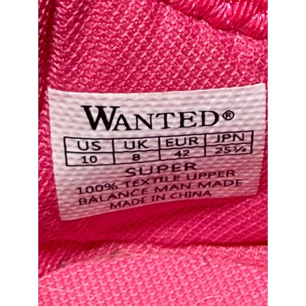 Wanted Hot Pink Mesh Lace‎ Up Athletic Sneakers Rainbow Sole Size 10